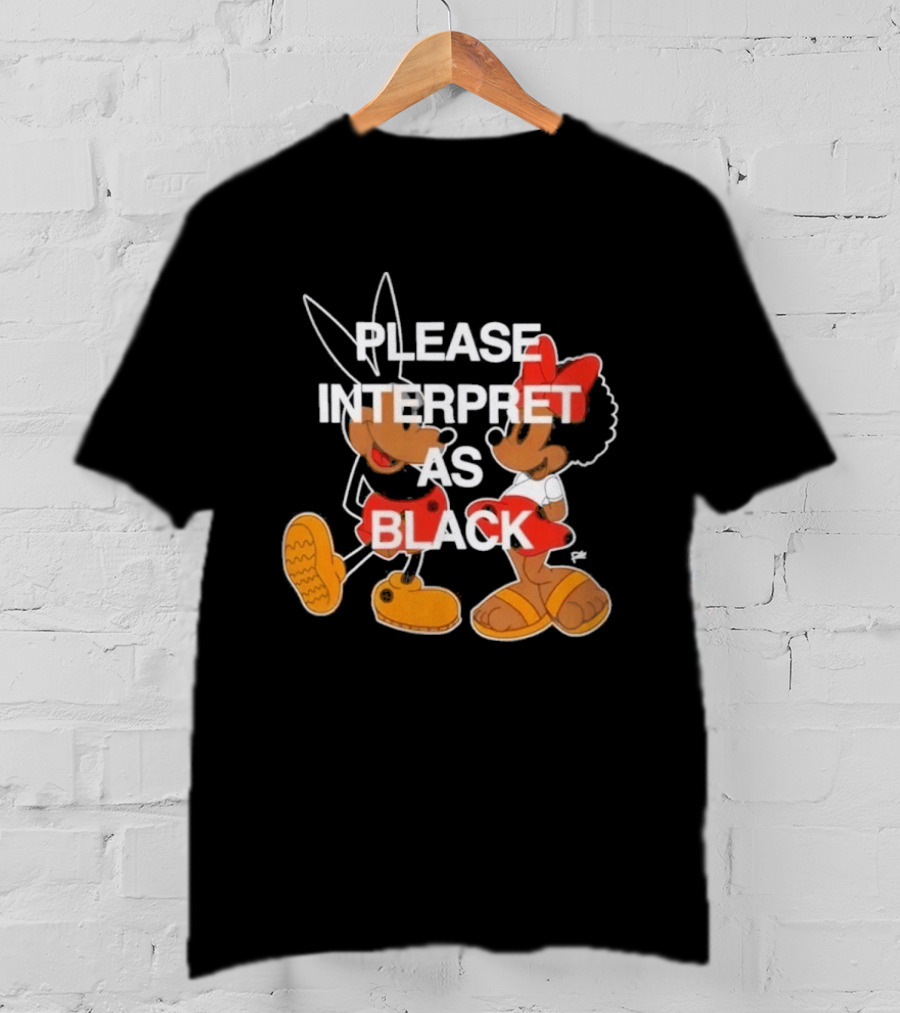 Please Interpret As Black Cartoon Characters Red Outlines T-Shirt