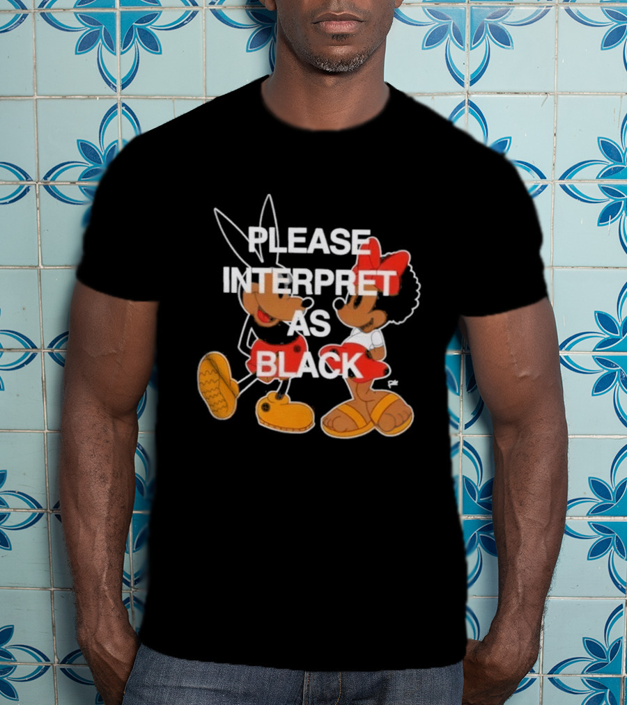 Please Interpret As Black Cartoon Characters Red Outlines T-Shirt
