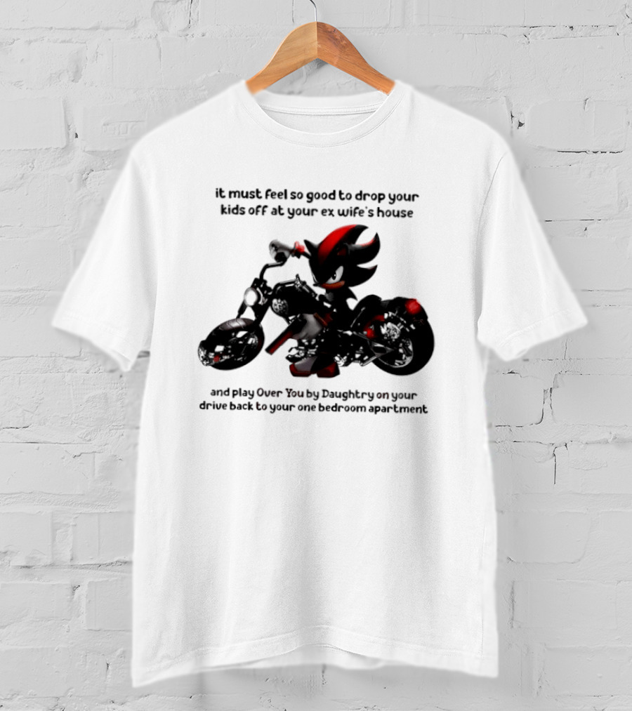 Shadow The Hedgehog Meme It Must Feel So Good To Drop Your Kids Off At Your Ex Wife's House And Play Over You By Daughtry T-Shirt