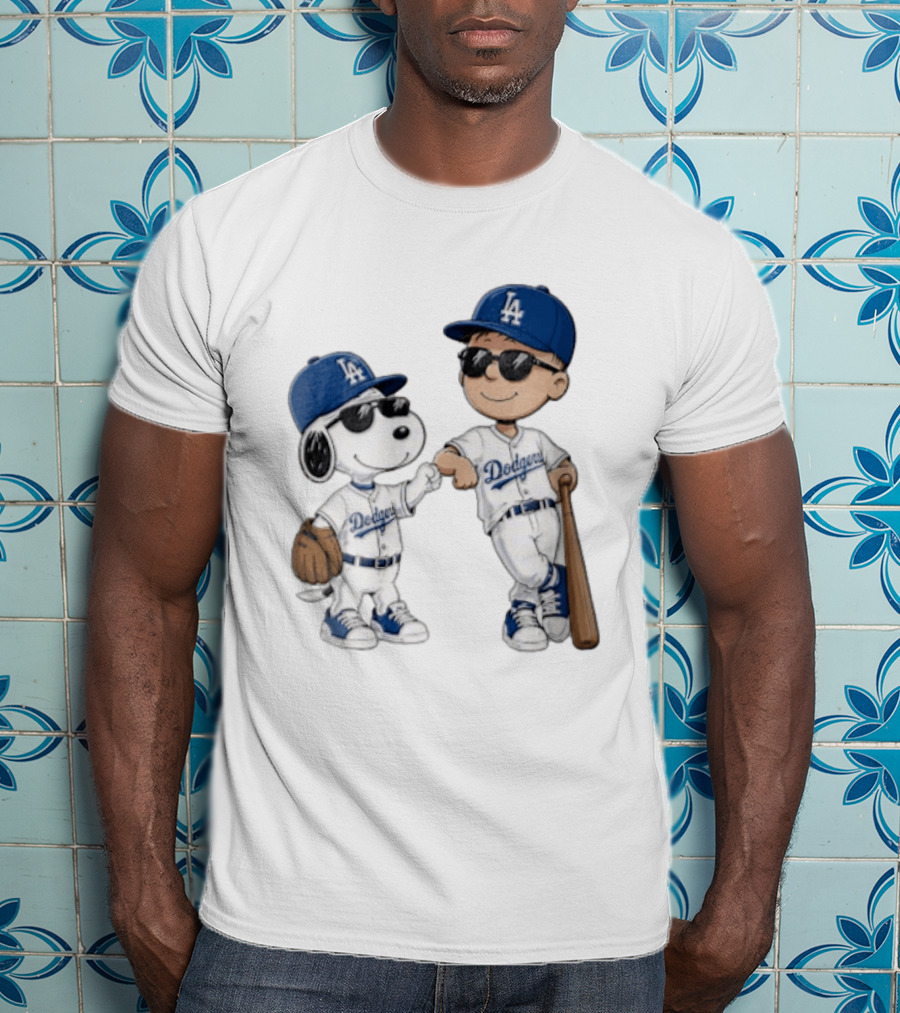 Los Angeles Dodgers Snoopy And Kid Baseball Team Spirit T-Shirt