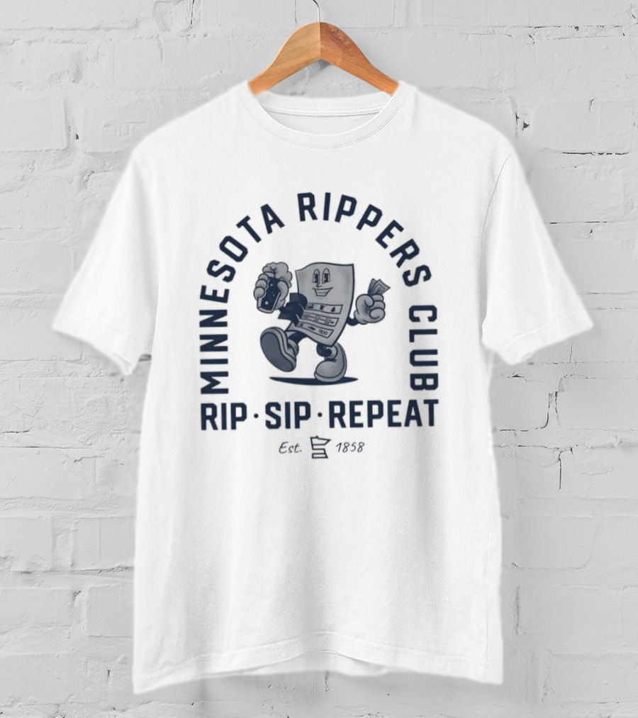 Minnesota Rippers Club Rip Sip Repeat Est 1858 T-Shirt