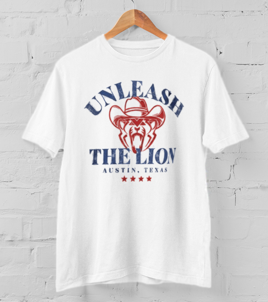 Unleash The Lion Austin Texas Cowboy T-Shirt