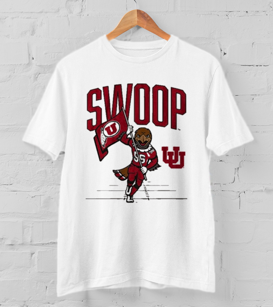 Swoop Utah Utes Mascot Running With Flag T-Shirt