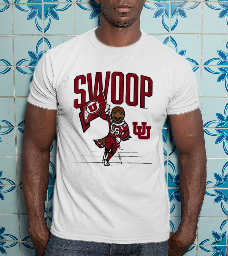 Swoop Utah Utes Mascot Running With Flag T-Shirt