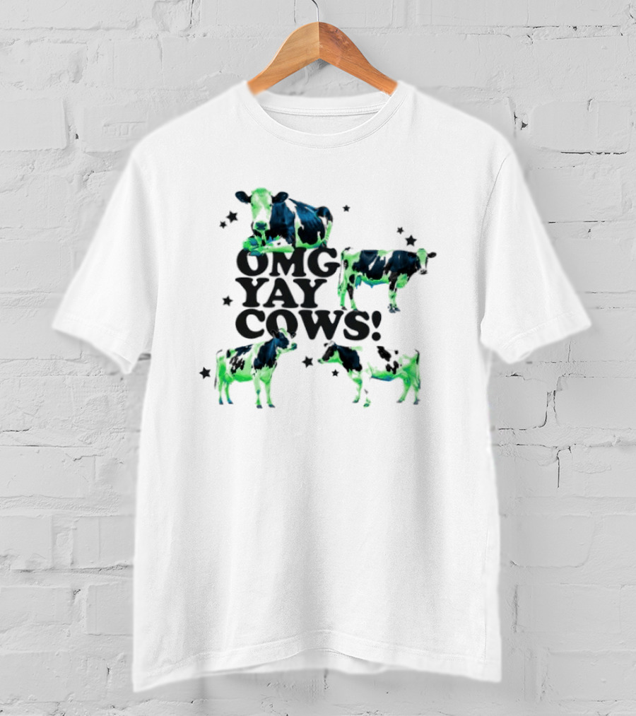OMG Yay Cows Neon Farm Animal T-Shirt