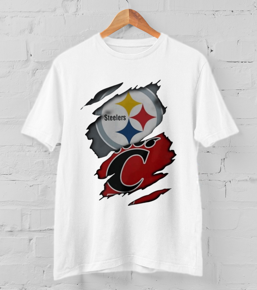 Pittsburgh Steelers Cincinnati Bearcats Ripped Skin T-Shirt