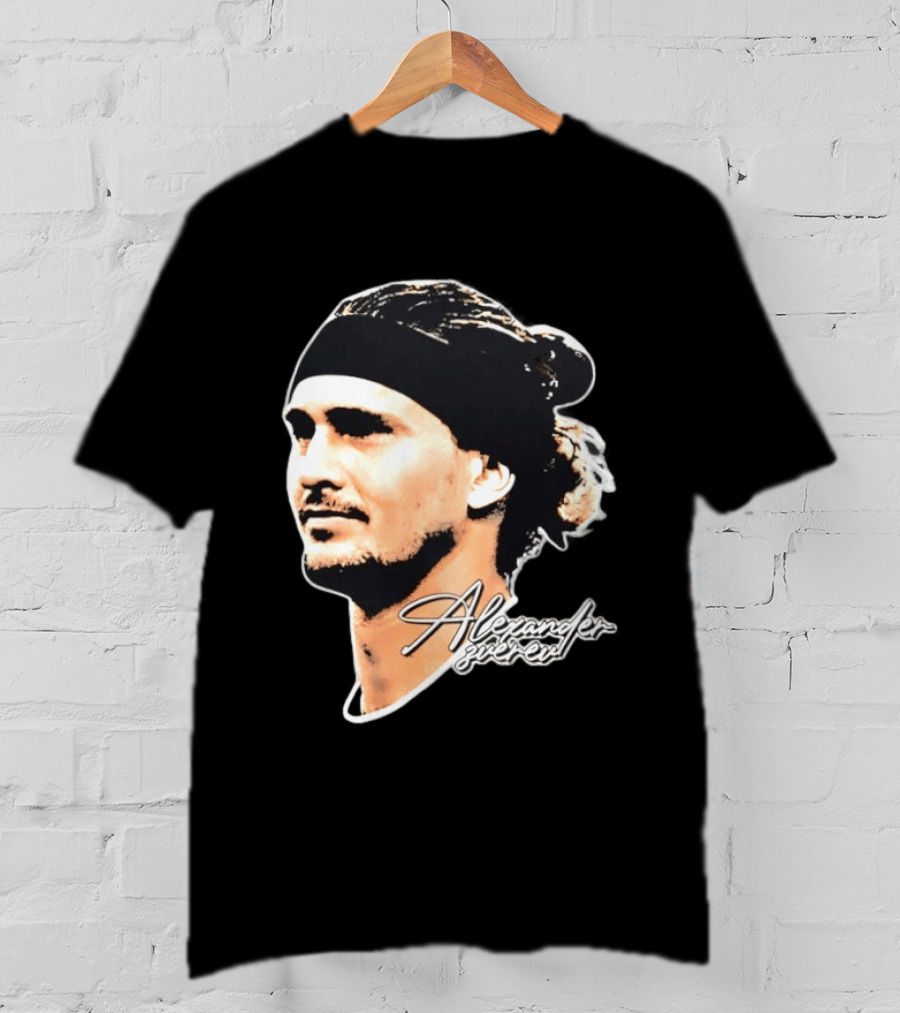 Alexander Zverev Tennis Player Portrait With Signature T-Shirt