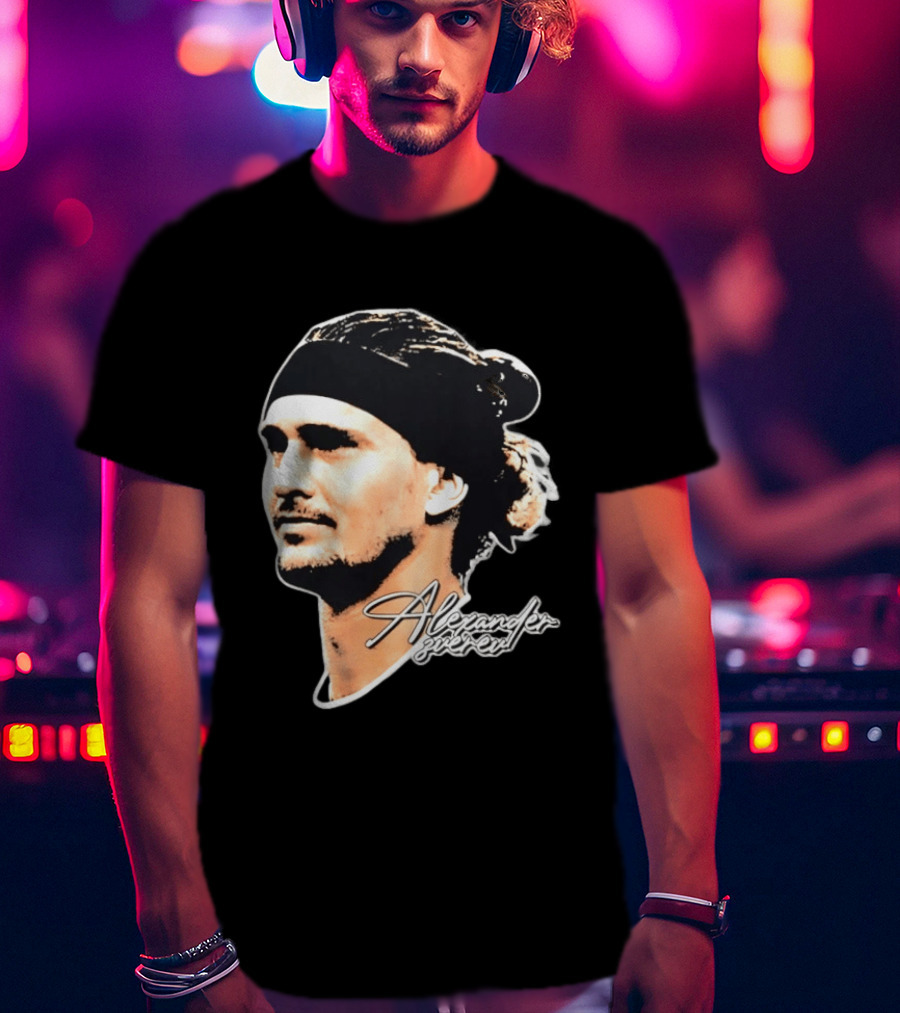 Alexander Zverev Tennis Player Portrait With Signature T-Shirt