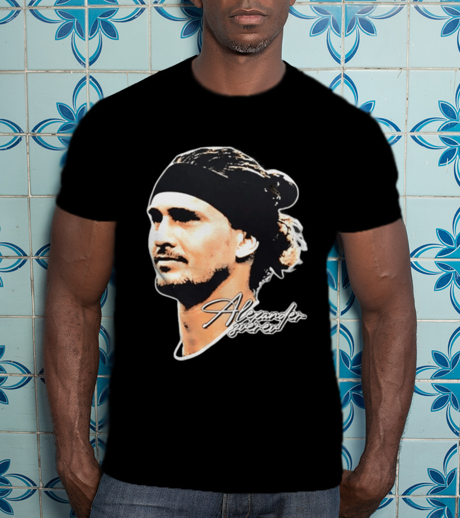Alexander Zverev Tennis Player Portrait With Signature T-Shirt