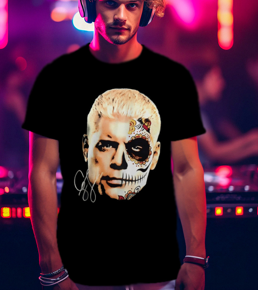 Cody Rhodes Dia De Muertos Sugar Skull Facepaint T-Shirt