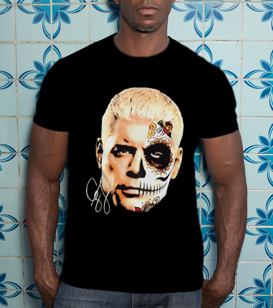 Cody Rhodes Dia De Muertos Sugar Skull Facepaint T-Shirt