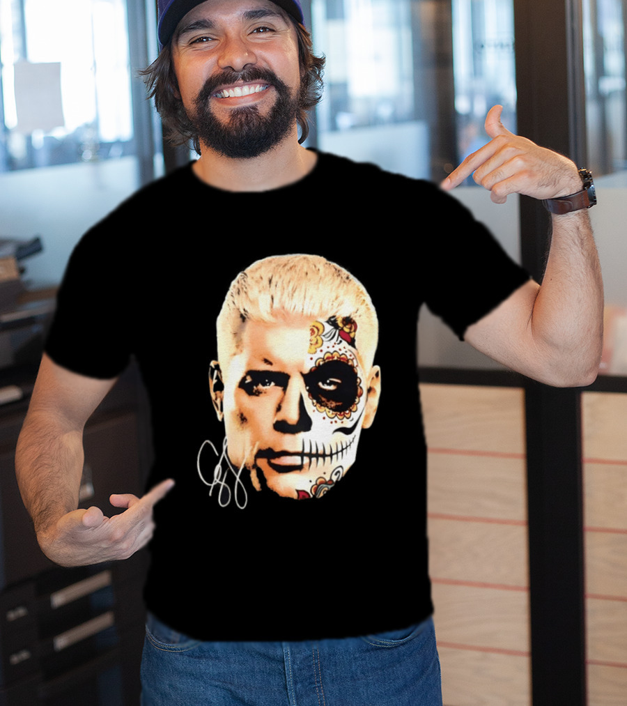 Cody Rhodes Dia De Muertos Sugar Skull Facepaint T-Shirt