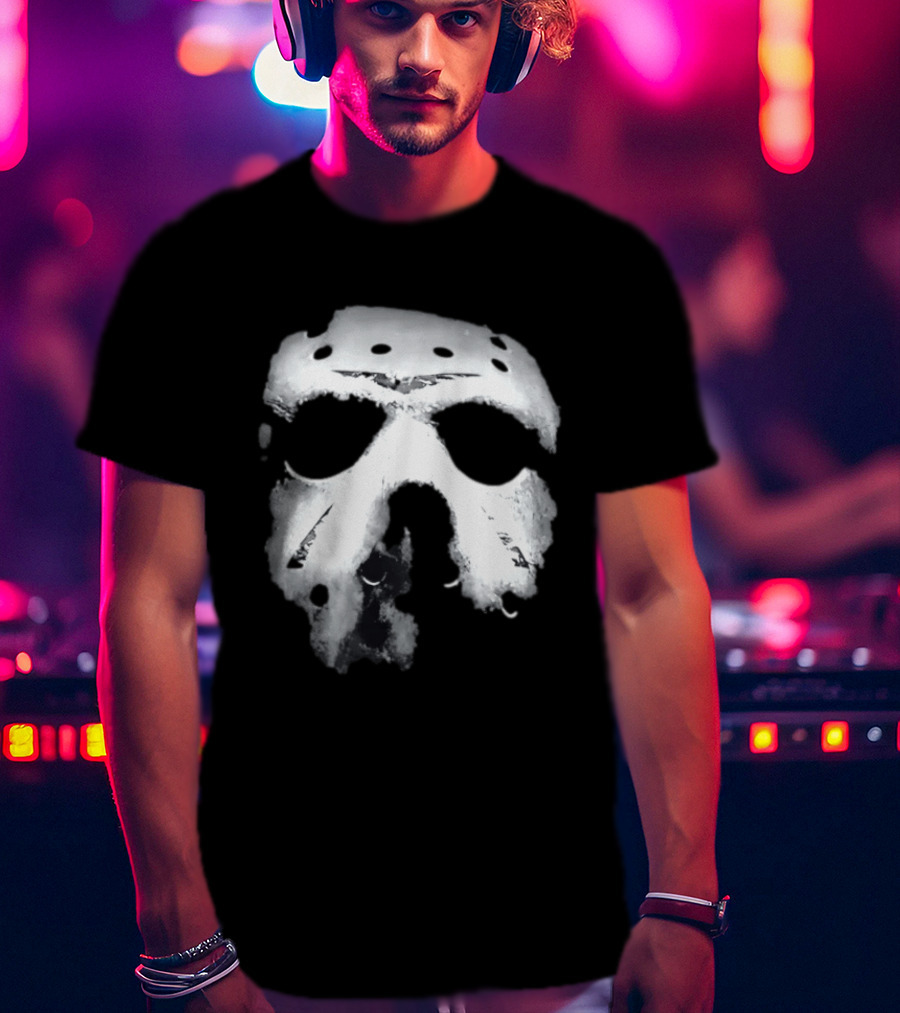 Jason Voorhees Distressed Hockey Mask T-Shirt