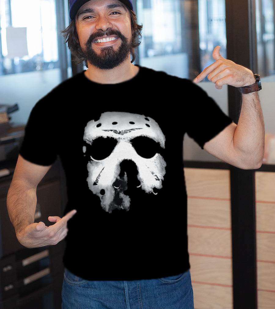 Jason Voorhees Distressed Hockey Mask T-Shirt