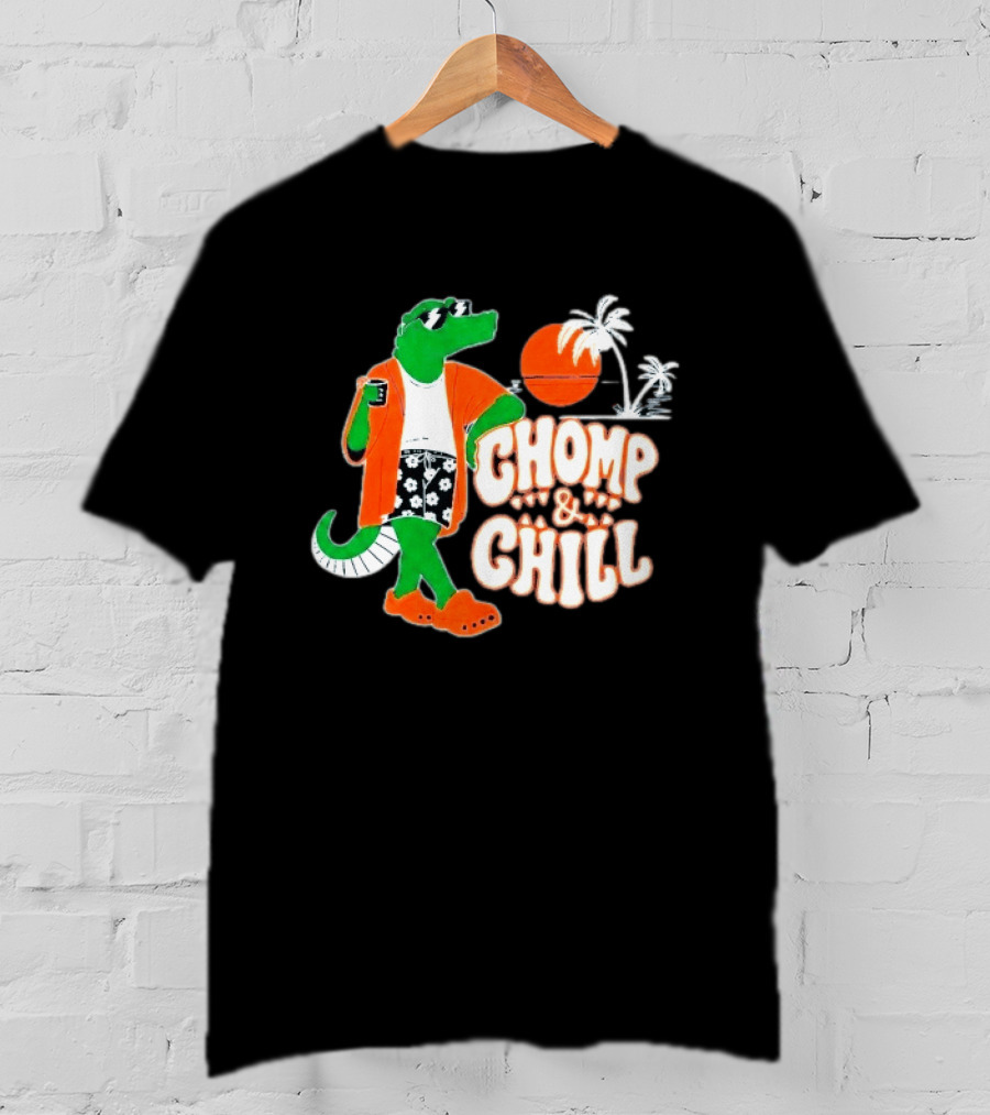 Florida Gators Chomp And Chill Retro Alligator Relaxation Scene T-Shirt