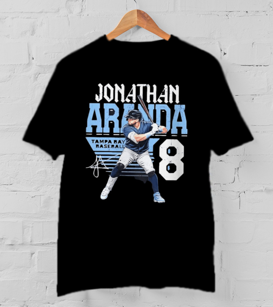 Jonathan Aranda Tampa Bay Baseball Number 8 Player T-Shirt
