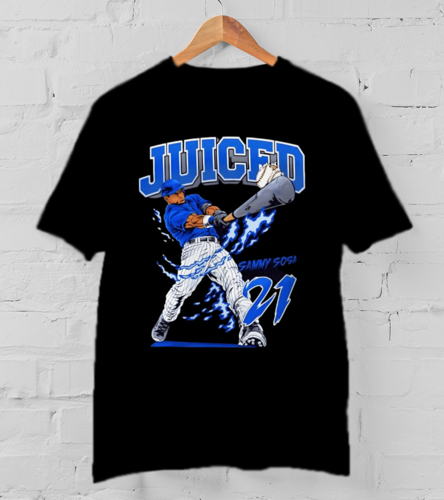 Sammy Sosa 21 Juiced Baseball Chicago Cubs Power Hitter T-Shirt