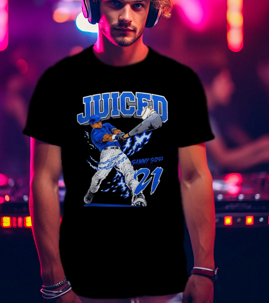 Sammy Sosa 21 Juiced Baseball Chicago Cubs Power Hitter T-Shirt