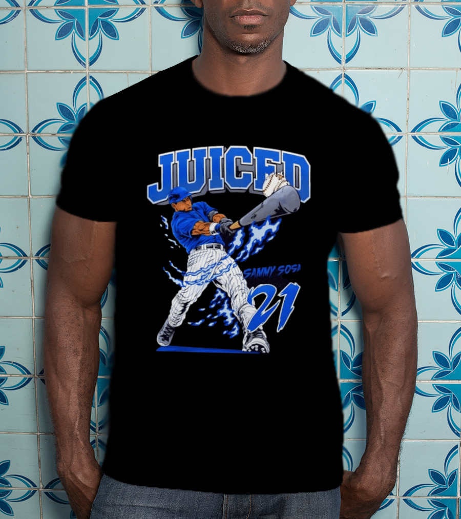 Sammy Sosa 21 Juiced Baseball Chicago Cubs Power Hitter T-Shirt