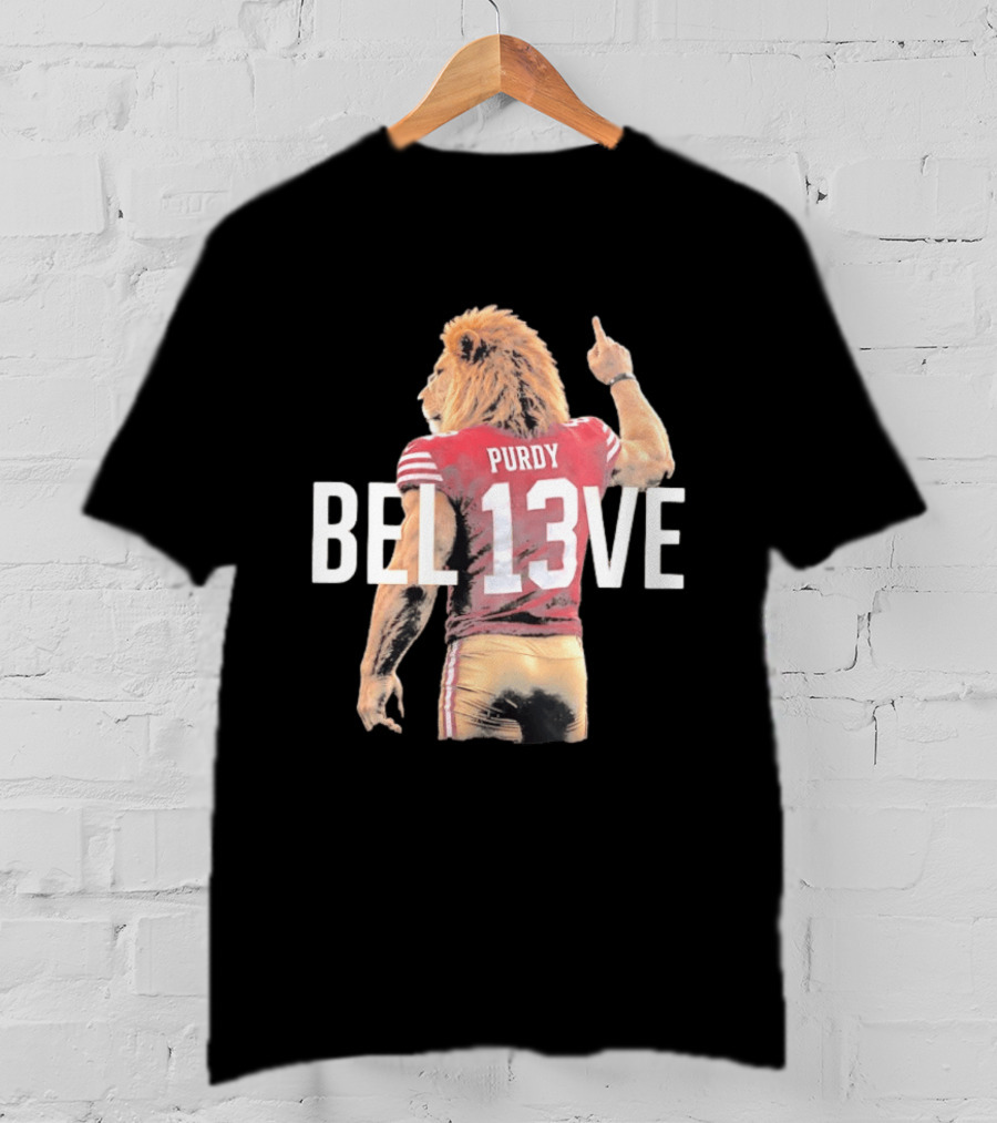 San Francisco 49ers Brock Purdy BEL13VE Lion T-Shirt