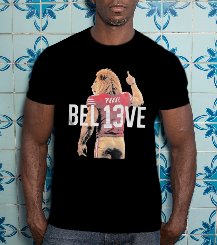 San Francisco 49ers Brock Purdy BEL13VE Lion T-Shirt