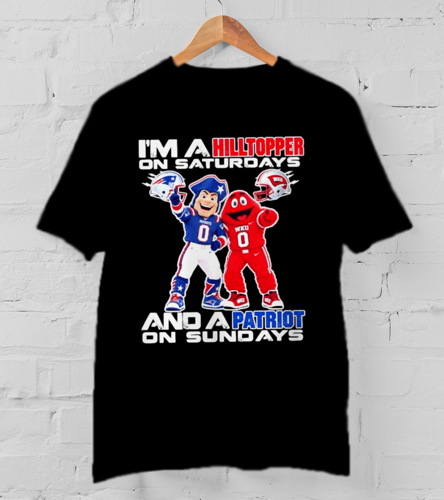 WKU Hilltopper Saturdays Patriots Sundays Football Mascots T-Shirt
