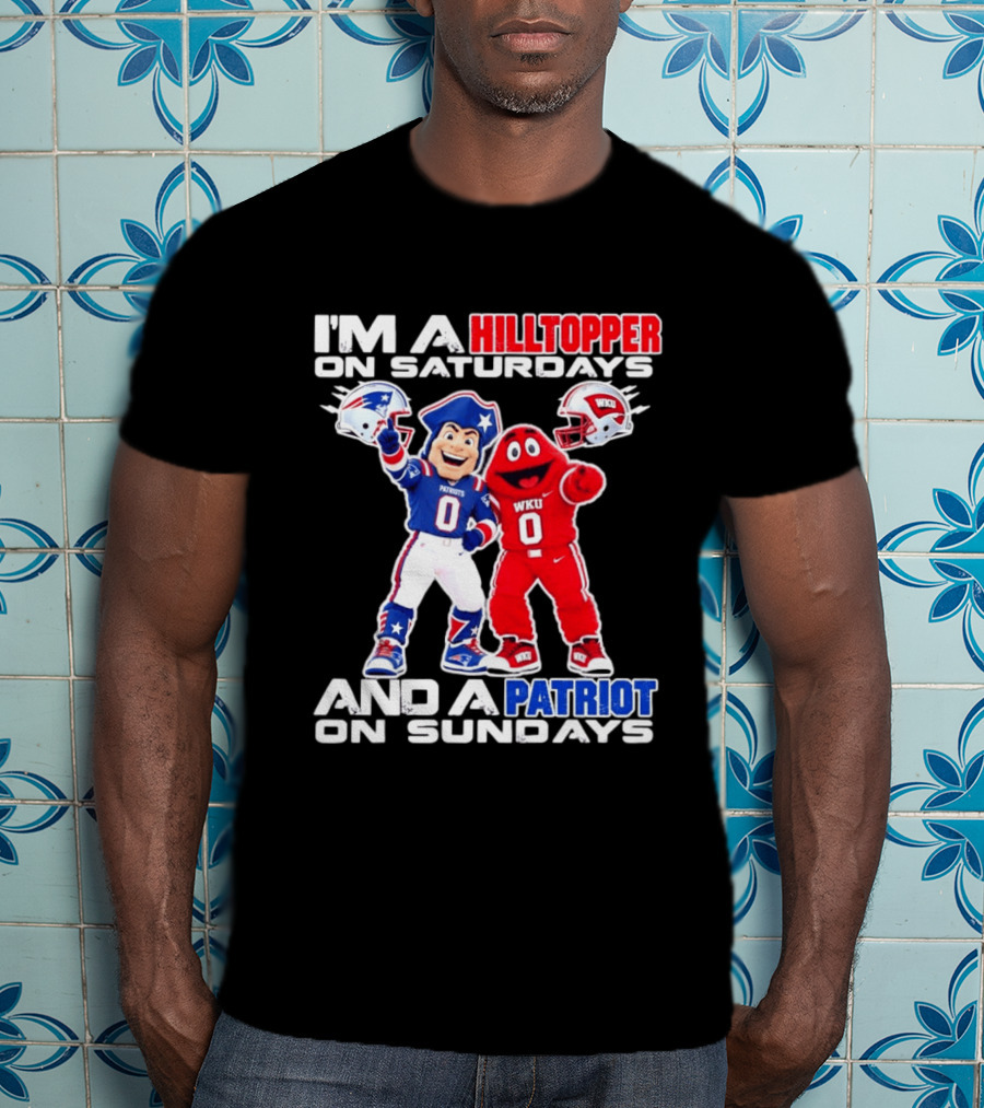 WKU Hilltopper Saturdays Patriots Sundays Football Mascots T-Shirt