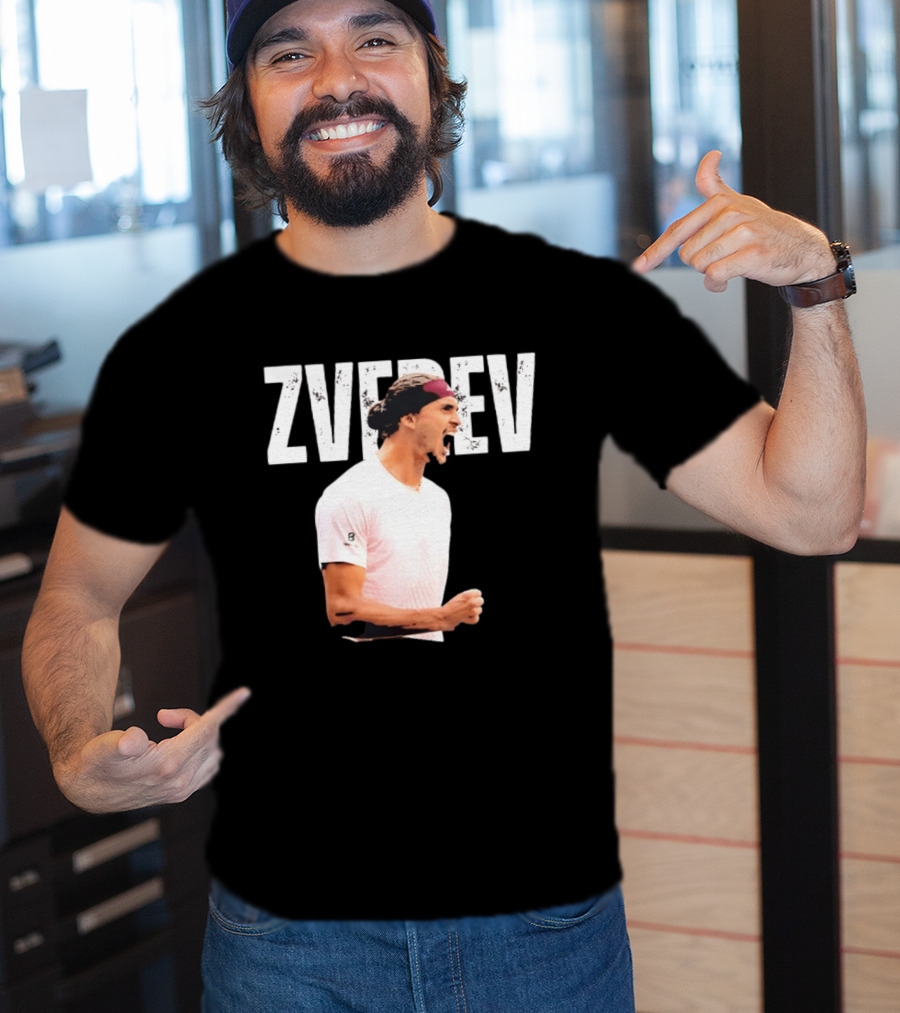 Zverev Tennis Athlete Action Pose With Headband T-Shirt