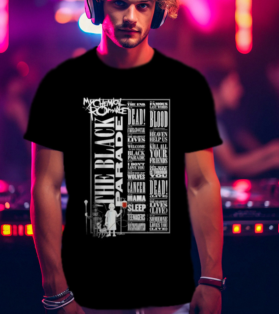 My Chemical Romance The Black Parade Tracklist Official Merchandise T-Shirt