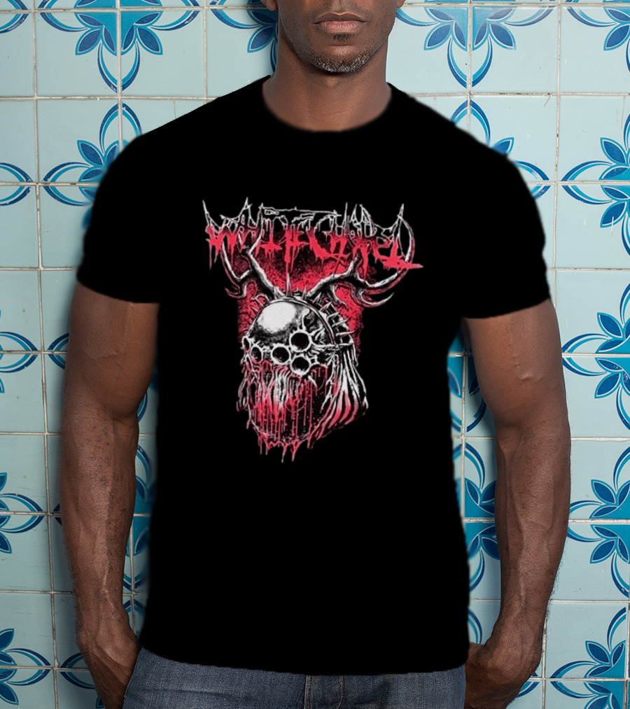 Original Whitechapel Australia Tour 2026 Antler Skull T-Shirt