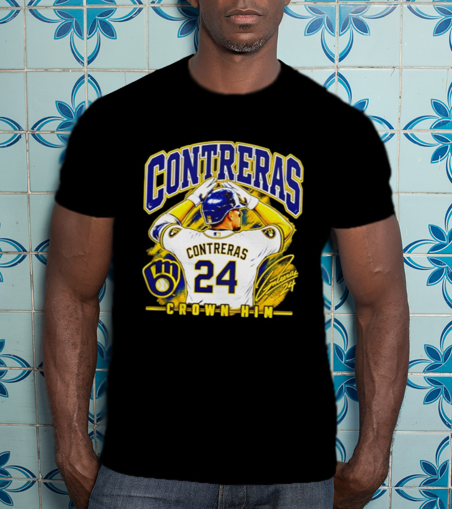 CONTRERAS 24 Crown Him Milwaukee Brewers T-Shirt