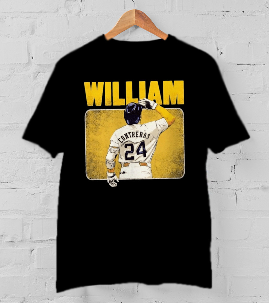 William Contreras 24 Milwaukee Brewers Baseball Highlight T-Shirt