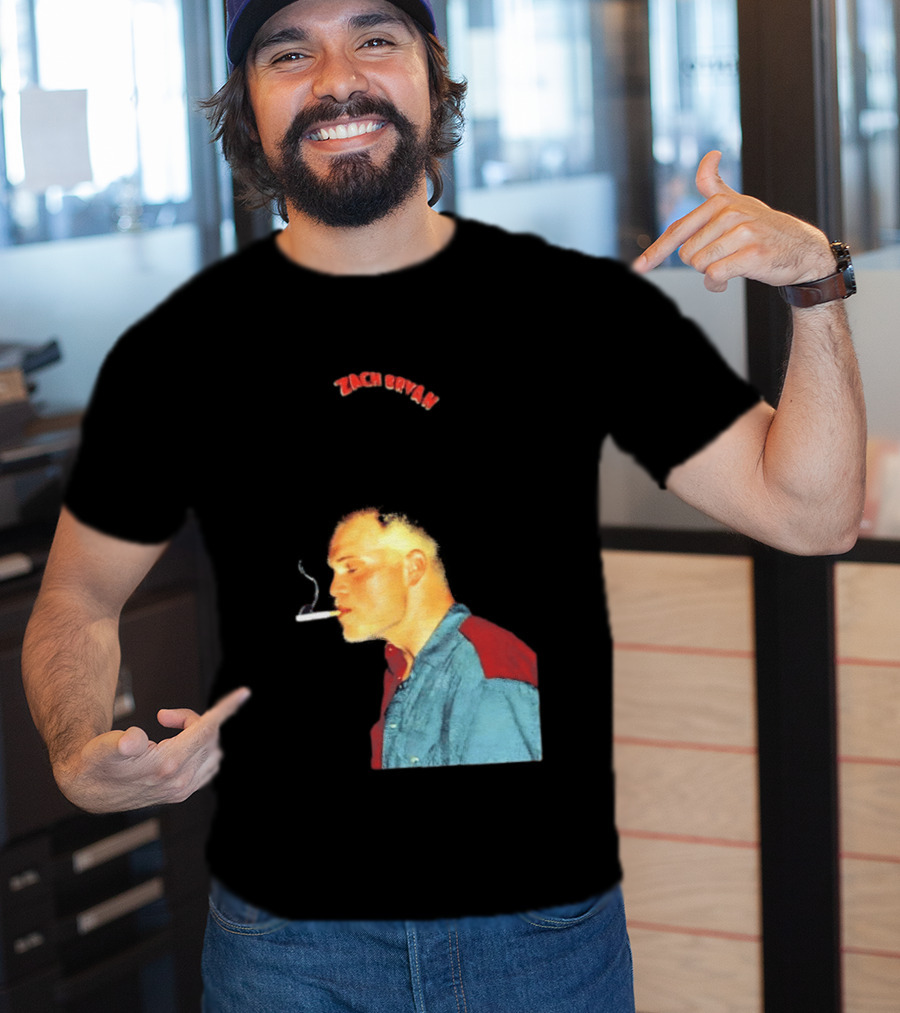 Zach Bryan Smoking Vintage Denim T-Shirt
