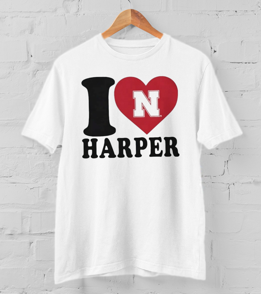 I Love Harper Nebraska Cornhuskers N Heart T-Shirt