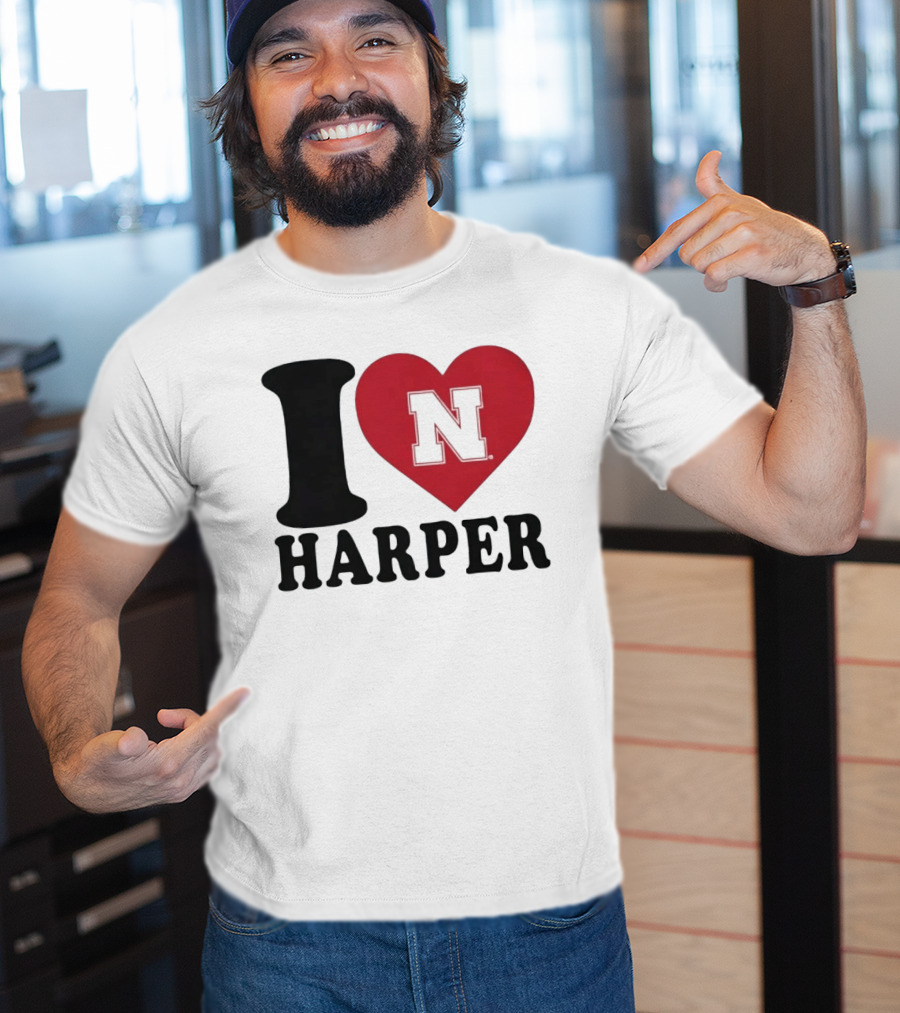 I Love Harper Nebraska Cornhuskers N Heart T-Shirt
