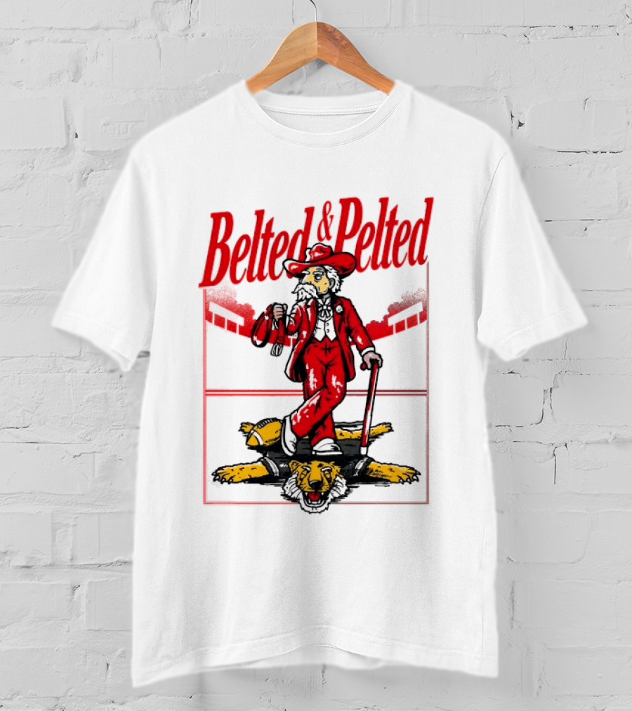 Ole Miss Rebels Belted And Pelted Mascot Stomping Missouri Tigers T-Shirt
