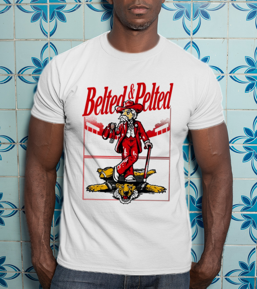 Ole Miss Rebels Belted And Pelted Mascot Stomping Missouri Tigers T-Shirt