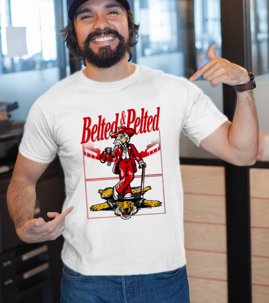 Ole Miss Rebels Belted And Pelted Mascot Stomping Missouri Tigers T-Shirt