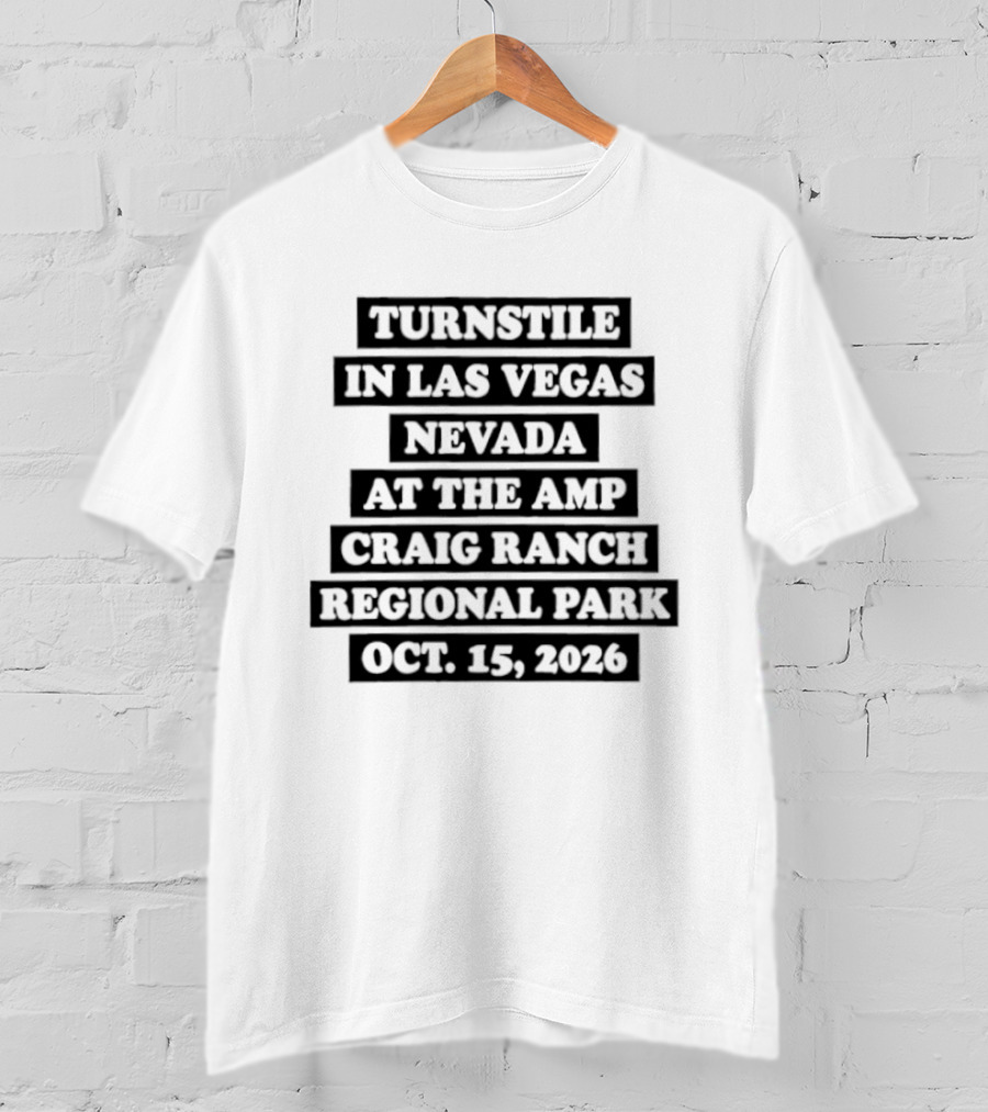 Turnstile Las Vegas Nevada Amp Craig Ranch Regional Park Oct 15 2026 T-Shirt