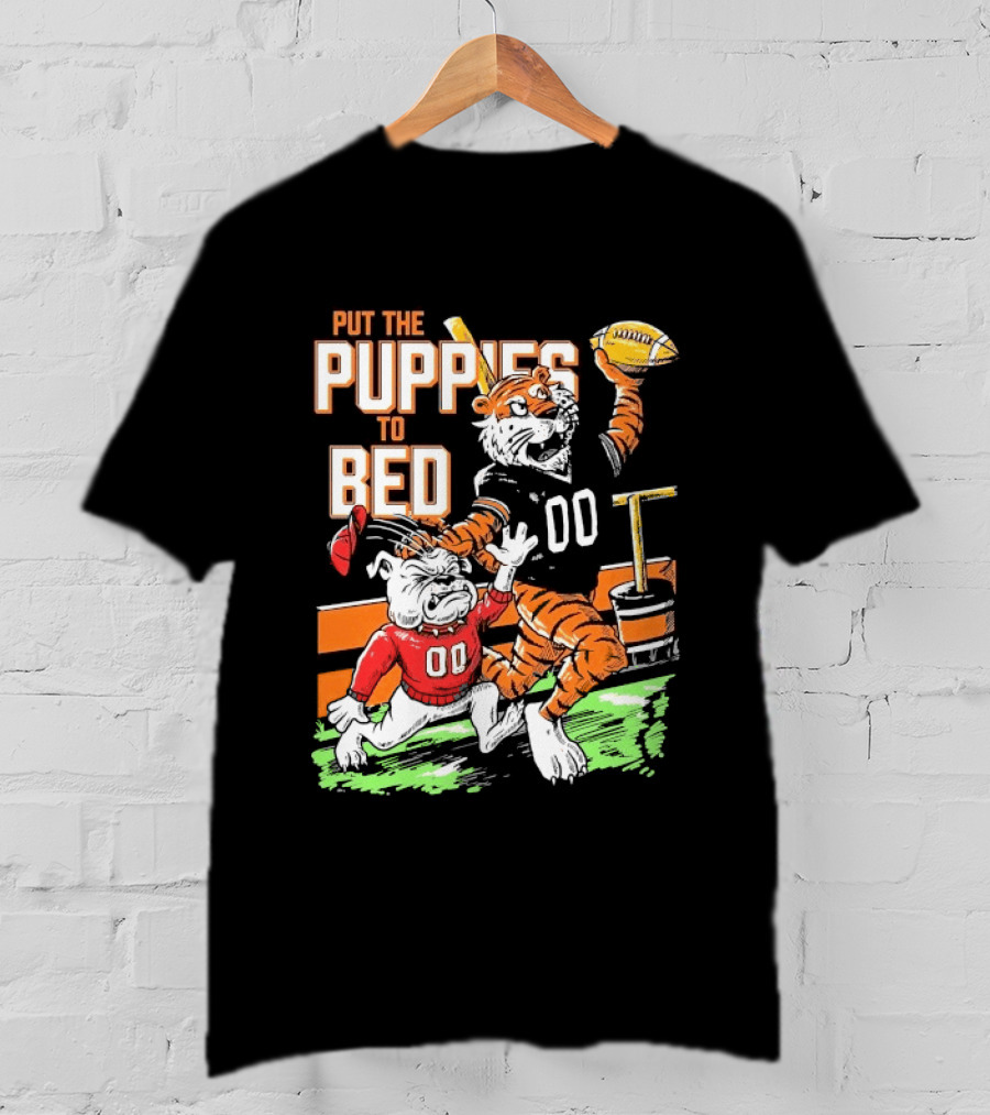 Put The Puppies To Bed Auburn Tigers Beat Georgia Bulldogs Football T-Shirt