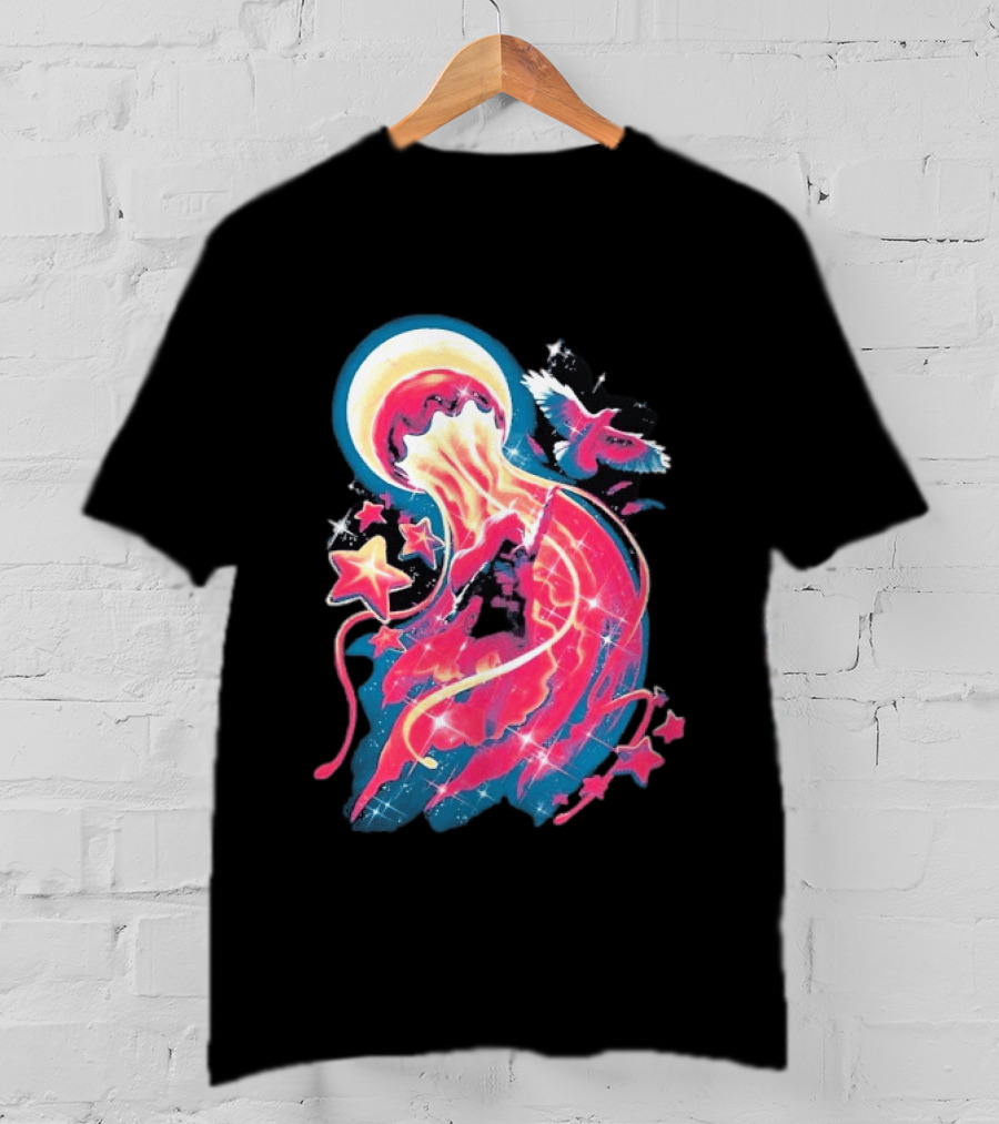 Celeste Beyond The Mountain Cosmic Jellyfish And Stars T-Shirt