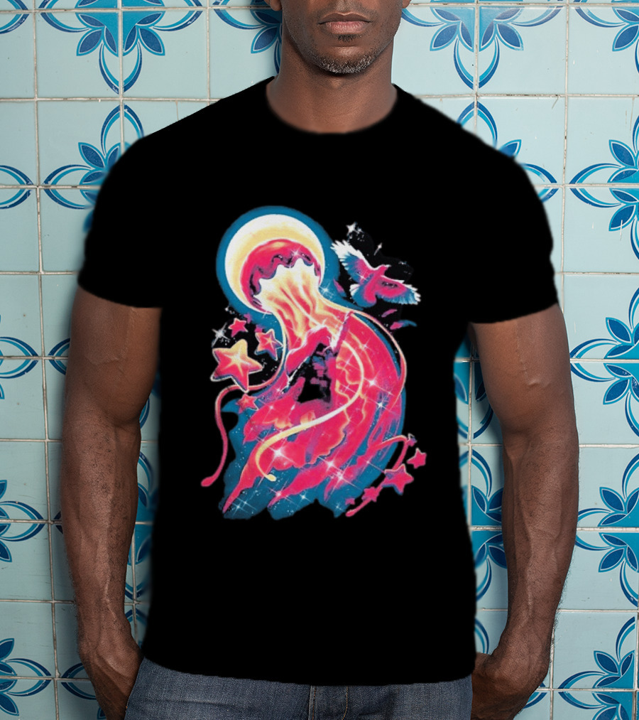 Celeste Beyond The Mountain Cosmic Jellyfish And Stars T-Shirt