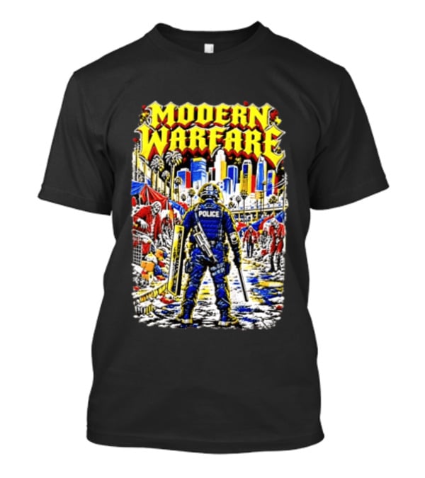Modern Warfare Police Officer Zombies Cityscape Urban Survival T-Shirt