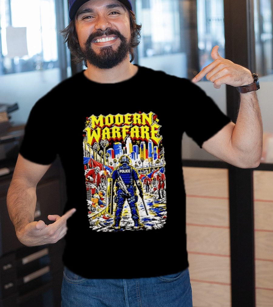 Modern Warfare Police Officer Zombies Cityscape Urban Survival T-Shirt