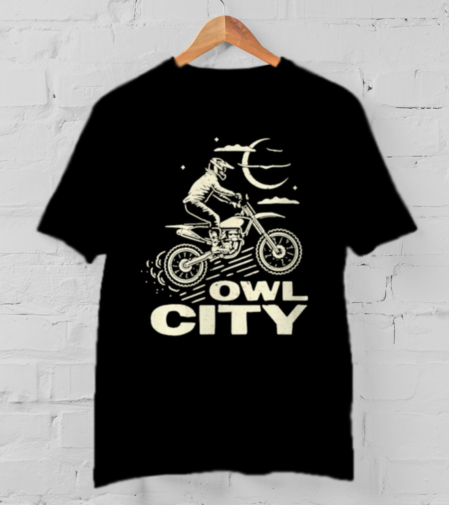 Owl City Motorcycle Rider Moon Adventure T-Shirt