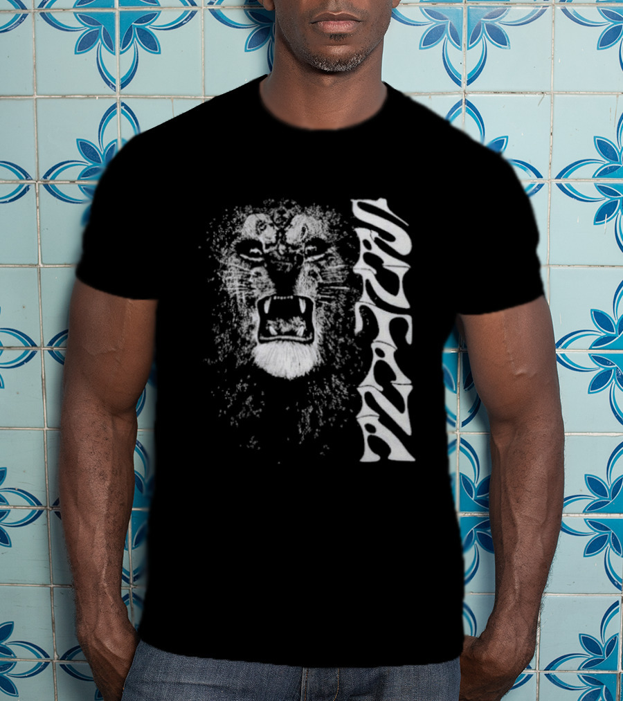 Santana Metallic Lion Roaring Face Psychedelic T-Shirt