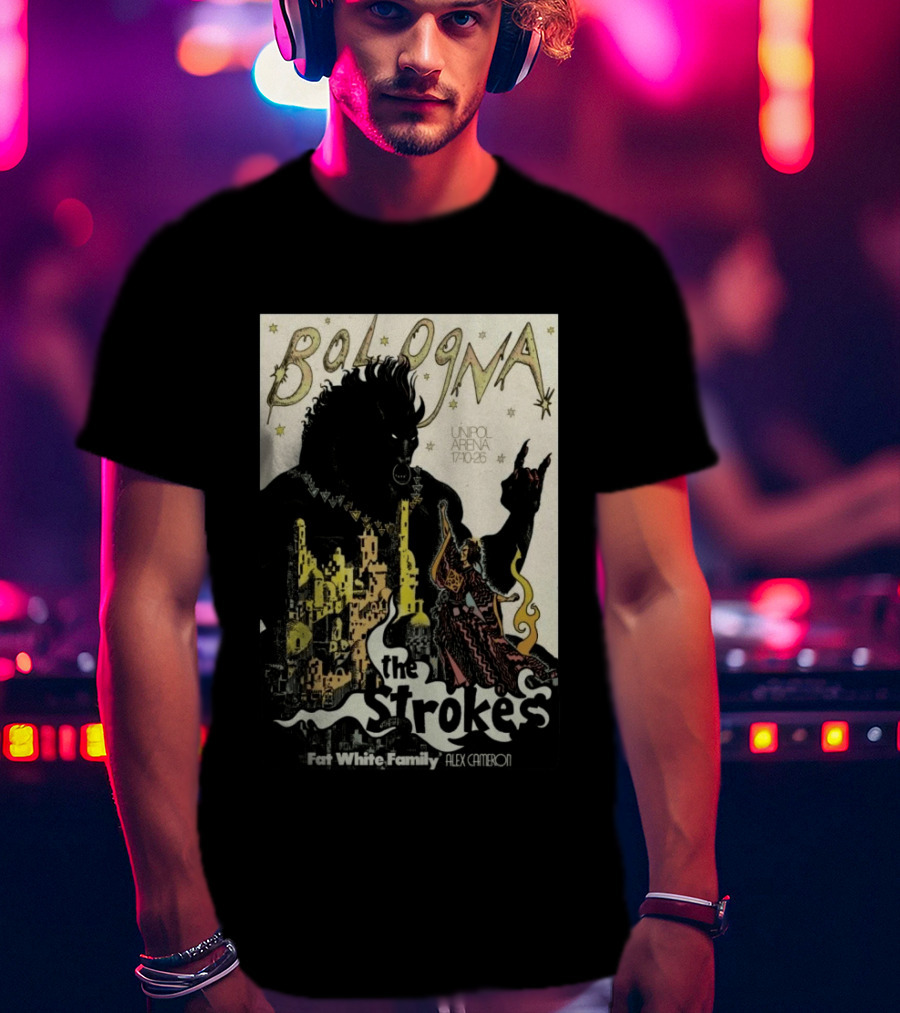 Bologna Concert The Strokes Unipol Arena 10.17.26 Fat White Family Alex Cameron T-Shirt