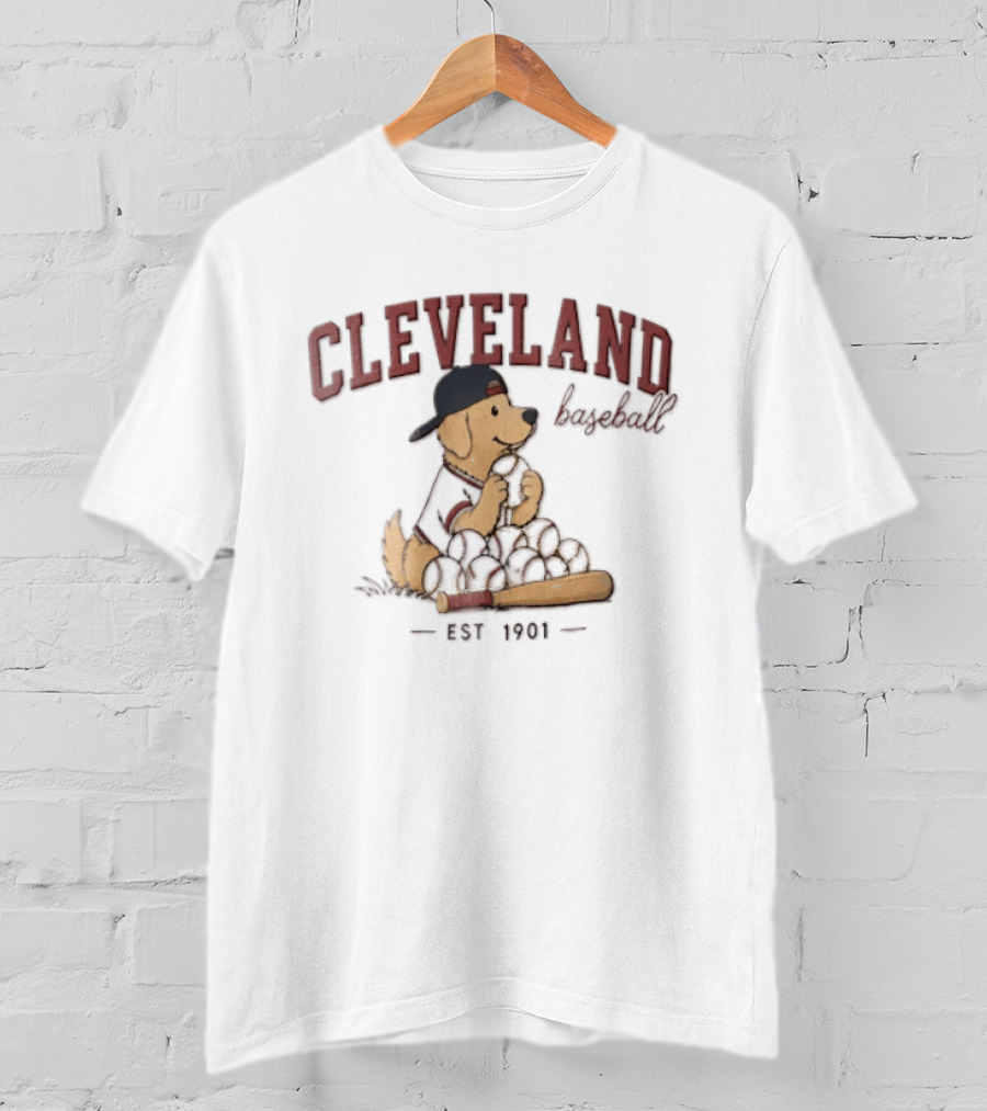 Cleveland Golden Retriever Baseball Est 1901 T-Shirt