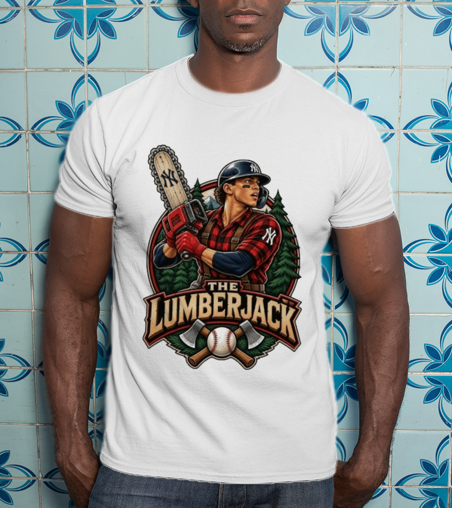 Giancarlo Stanton New York Yankees The Lumberjack Chainsaw Baseball Player T-Shirt