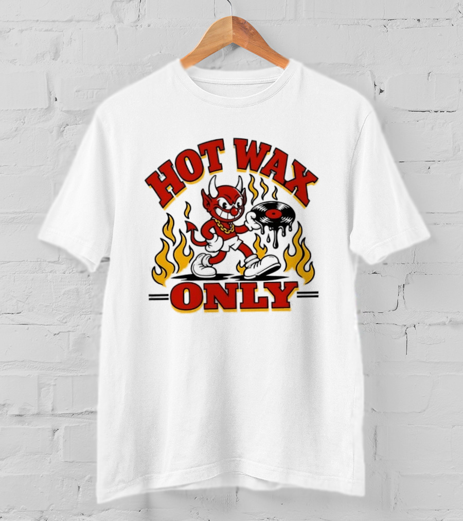 Hot Wax Only Devil Vinyl Record Music DJ T-Shirt